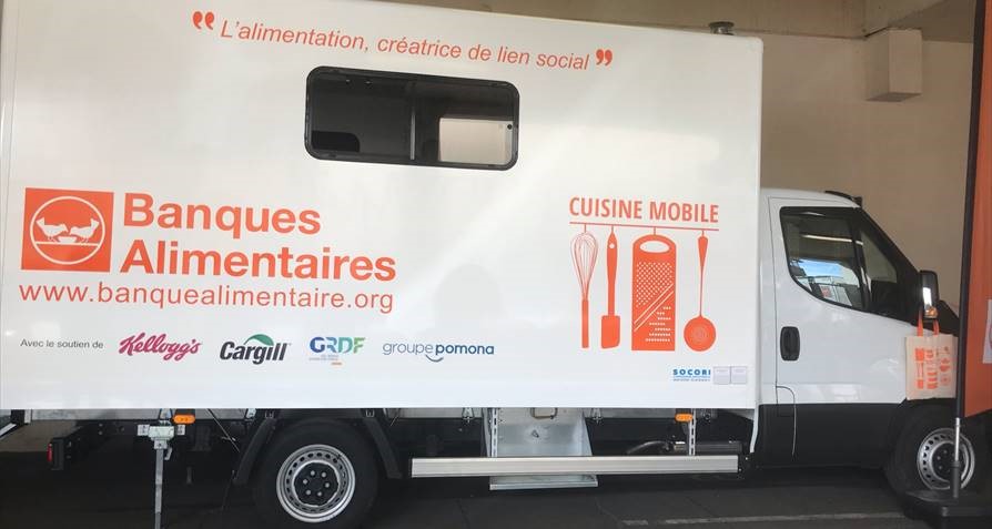 Camion cuisine des Banques Alimentaire co-financé par Kellogg's 
